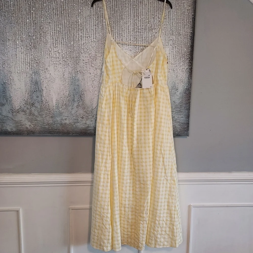 ZARA gingham Long Summer dress - Picture 8 of 9